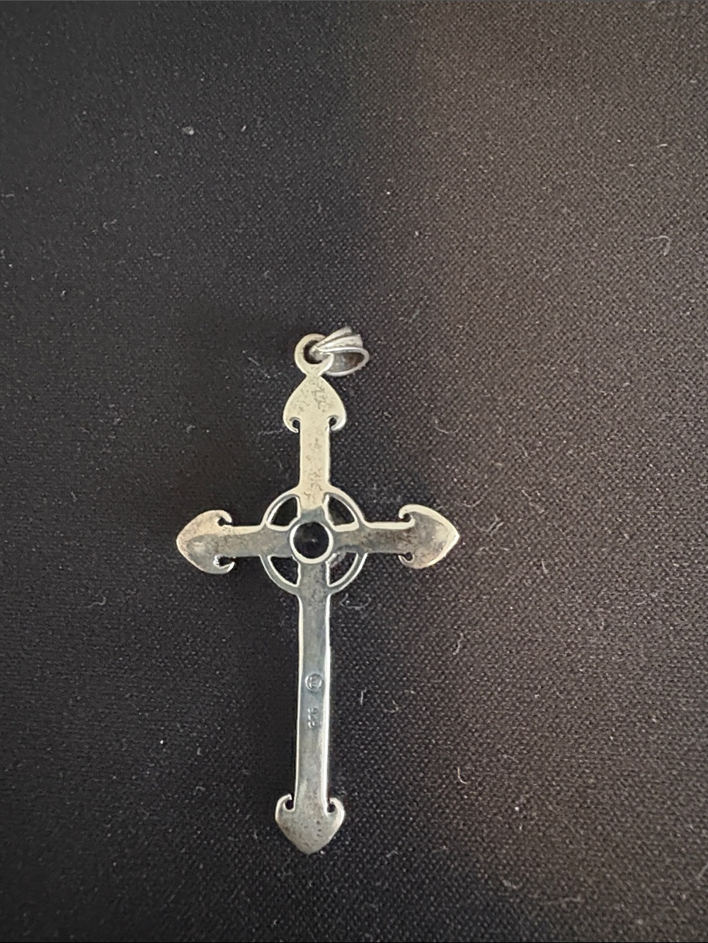 Sterling Silver Cross Pendant with Purple Accent - Women Jewelry. 925 marked, - Picture 2 of 4
